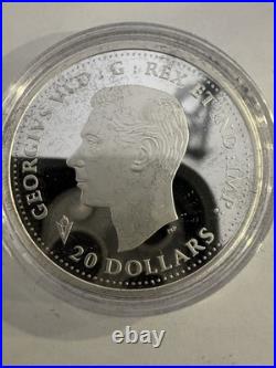 2020 31.39g 99.99% Pure Silver $20 Canadian Coin. WW ll Victory In Europe. + COA