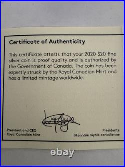 2020 31.39g 99.99% Pure Silver $20 Canadian Coin. WW ll Victory In Europe. + COA