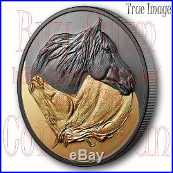 2020 Black and Gold The Canadian Horse $20 Pure Silver Gold/Rhodium-Plated Coin