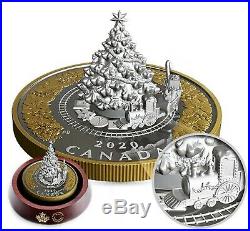 2020 CANADA $50 MOVING CHRISTMAS TRAIN 5oz Proof GOLDPLATED Silver Coin PRE-SALE