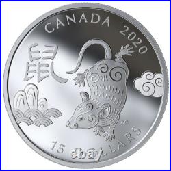 2020 Canada $15 Year of Rat 1 oz Pure Silver Coin