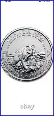 2020 Canada 1.5 oz Silver $8 Kermode Spirit Bear BU