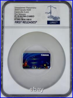 2020 Canada $20 Silver Unexplained Alien UFO Clarenville Event Coin NGC PF70 FR 2020 Canada $20 Silver Unexplained Alien UFO Clarenville Event Coin NGC PF70 FR