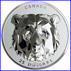 2020 Canada $25 MULTIFACETED ANIMAL HEADGRIZZLY BEAR SILVER COIN- Mintage 2,500