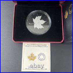 2020 Canada $50 Fine Silver Coin Rhodium-Plated Incuse 3oz Silver Maple