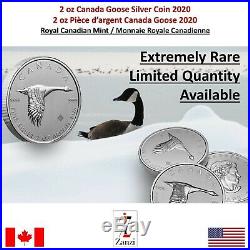 2020 Canada Canadian Goose 2 oz Silver $10 Coin GEM BU Coin