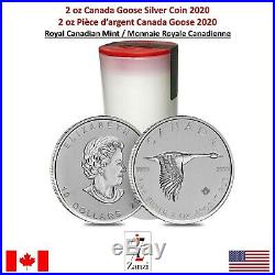 2020 Canada Canadian Goose 2 oz Silver $10 Coin GEM BU Coin