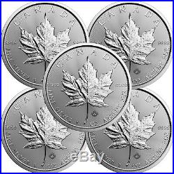 2020 Canada Silver Maple Leaf 1oz BU Coin 5 Piece Lot in Flips
