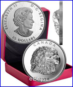 2020 EHR Proud Bald Eagle ExtraHigh Relief Head $25 1OZ Silver Proof Coin Canada