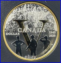 2020 Fine Silver 75th Anniversary Of V-E Day, 7 Coin Canada Proof Set. E-430