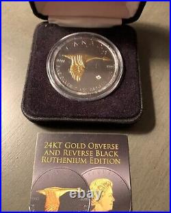 2020 Goose Black Ruthenium and Gold 2oz. 9999 Silver Coin Canada
