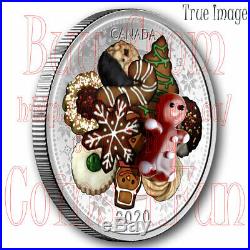 2020 Holiday Cookies Venetian Murano Glass Gingerbread Man $20 Pure Silver Coin