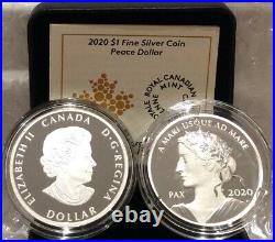 2020 Lady Peace PAX Dollar Nation $1 1OZ PureSilver Proof Coin Canada Sea to Sea