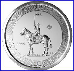 2020 Mounted Police Canada 100th Anniversary 2 oz Silver New Coin in a caps unc