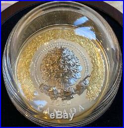 2020 Moving Christmas Train $50 5 OZ Pure Silver Proof Gold-Plated Coin Canada