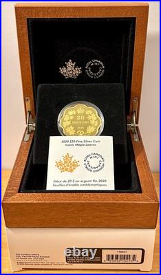 2020 RCM $20 Canada Scallop Shaped Iconic Maple Leaf Fine Silver withGold Gilding