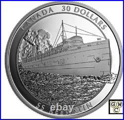 2020'SS Keewatin' Proof $30 Silver Coin 2oz. 9999 Fine (RCM 177640) (18986)