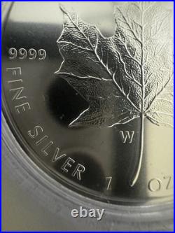 2020 W 1 oz 99.99% PURE SILVER $5 CANADIAN MAPLE LEAF With OGP and COA