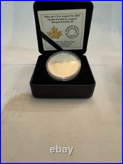 2021. 1oz 99.99% PURE SILVER CANADIAN MAPLE LEAF $5 COIN WITH W MINT MARK