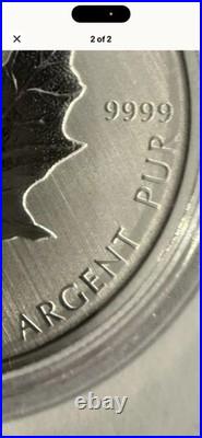 2021. 1oz 99.99% PURE SILVER CANADIAN MAPLE LEAF $5 COIN WITH W MINT MARK