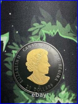 2021 $20 Fine Silver Coin Black And Gold The Grey Wolf