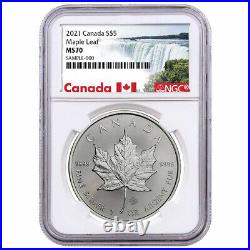 2021 $5 Canadian Silver Maple Leaf 1oz NGC MS70 Canada Label