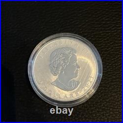 2021 $5 Fine Silver Coin Maple Leaf W Mint Mark