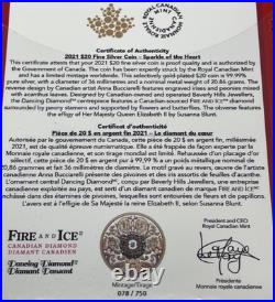 2021 Canada $20.9999 Silver Sparkle Of The Heart Dancing Diamond Coin. 2021-35A 2021 Canada $20.9999 Silver Sparkle Of The Heart Dancing Diamond Coin. 2021-35A