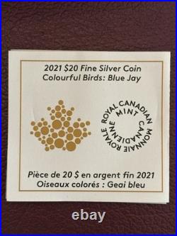 2021 Canada $20 Fine Silver Coin Colourful Birds Blue Jay (99.99% Pure)