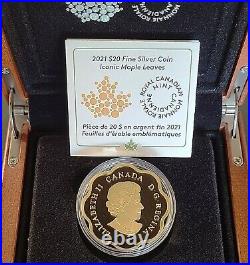 2021 Canada $20 Pure Silver Coin Iconic Maple Leaves Master's Club Exclusive