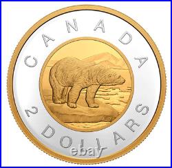 2021 Canada 25 Years of The $2 Piece From Bill To Coin Silver With Gold Plating