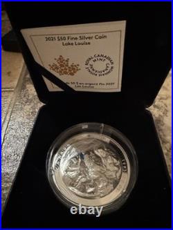 2021 Canada $50 Fine Silver Coin Lake Louise Ultra High Relief with Box