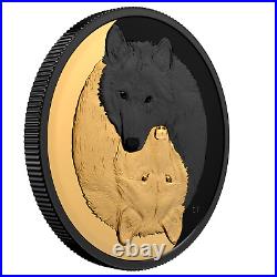 2021 Canada Black and Gold Grey Wolf 1oz Silver Coin NGC PF 70 MATTE