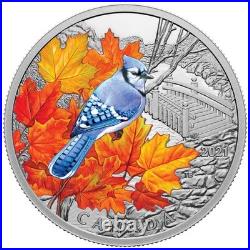 2021 Canada Colourful Birds Blue Jay 1oz. Pure Silver Coin