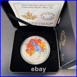 2021 Canada Colourful Birds Blue Jay 1oz. Pure Silver Coin