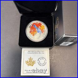2021 Canada Colourful Birds Blue Jay 1oz. Pure Silver Coin