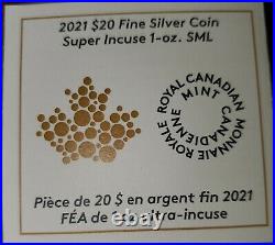 2021 Canada Maple Leaf Super Incuse 1 oz Silver NGC PF70 Reverse Proof FDOI Coin