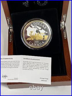 2021 Canada Masters Club Pure Silver Dollar Trans Canada Railway 2oz Gold Plated