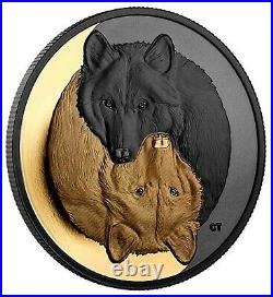 2021 Canada S$20 Gilt Grey Wolf Black Rhodium NGC PF69 Matte Mint Box Coa OGP
