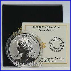 2021 Canada Silver Peace Dollar 1 oz Proof Ultra High Relief Coin JJ481