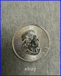 2021 Canada Uk Queen Elizabeth li Maple Leaf 1 Oz Vintage Silver $5