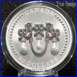 2021 HM Queen Elizabeth's Lover's Knot Tiara $20 Pure Silver Coin with Swarovski