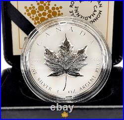 2022 1 oz. Fine Silver $20 Coin Ultra High Relief Silver Maple Leaf. 9999