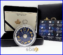 2022 2 oz. Pure Silver Colored Glow In The Dark $30 Coin Signs of the Zodiac