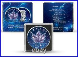 2022 $5 Glow In The Dark ARTIFICIAL INTELLIGENCE LEAF 1 Oz Silver Colored Coin