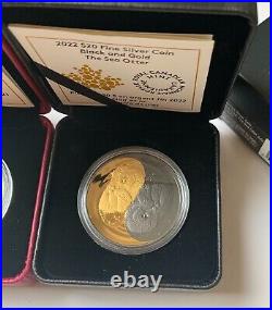 2022 Black & Gold Rhodium The Sea Otter Pure 1oz silver coin Canada