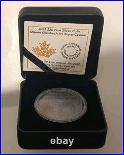 2022 CANADA $20.9999 SILVER 1 Oz-Queen Elizabeth II Royal Cypher Coin RCM