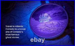 2022 CANADA $50 GHOST SHIP 5oz Pure Silver Proof Glow-in-the-Dark Coin