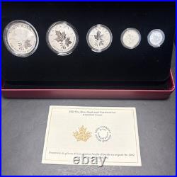 2022 CANADA Fractional 5 coin set 99.99% silver- A Radiant Crown