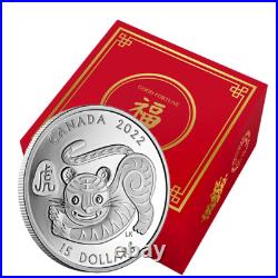 2022 Canada $15 Dollars LUNAR YEAR OF THE TIGER 1 Oz Pure Silver Coin, 2022